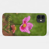 ピンクのコスモスの花*パーソナライズ* Case-Mate iPhoneケース (裏面(横))