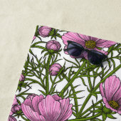 ピンクのコスモスの花 ビーチタオル (インサイチュ)