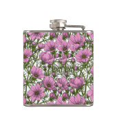 ピンクのコスモスの花 フラスク (裏面)