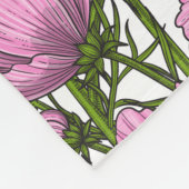 ピンクのコスモスの花 フリースブランケット (角)