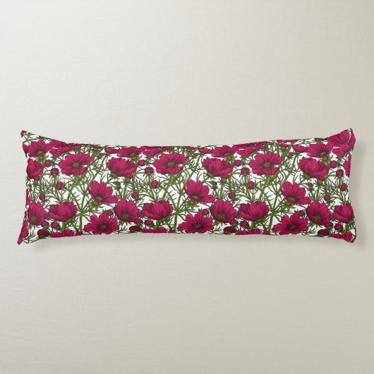 ピンクのコスモスの花 ボディピロー (正面)