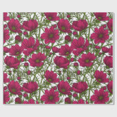 ピンクのコスモスの花 ラッピングペーパー (フラット)