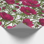 ピンクのコスモスの花 ラッピングペーパー (角)