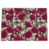 ピンクのコスモスの花 ラージペーパーバッグ (正面)