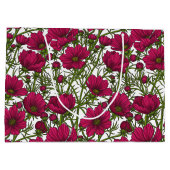 ピンクのコスモスの花 ラージペーパーバッグ (裏面)