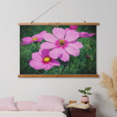 ピンクのコスモスの花 吊り下げ型タペストリー (寝室)