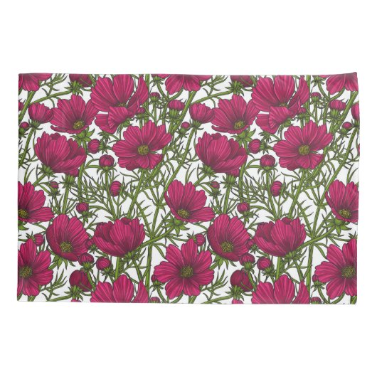 ピンクのコスモスの花 枕カバー (裏面)