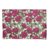 ピンクのコスモスの花 枕カバー (正面)