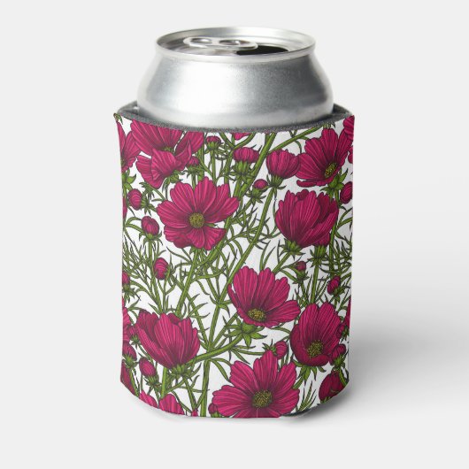 ピンクのコスモスの花 缶クーラー (缶裏面)