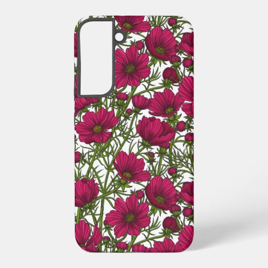 ピンクのコスモスの花 SAMSUNG GALAXYケース (裏面)