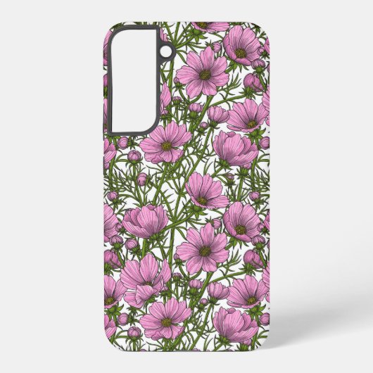 ピンクのコスモスの花 SAMSUNG GALAXYケース (裏面)