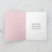 ピンクのコスモスフラワーオンホワイトブライダルレース カード (内部)