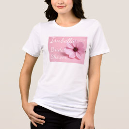 ピンクのコスモスフラワーブライダルシャワーパーティー トライブレンドTシャツ