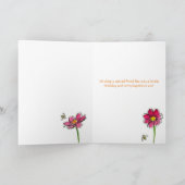 ピンクのコスモス水彩花パーソナライズされた名 カード (内部)