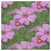 ピンクのコスモス花自然花柄 ファブリック (クローズアップ)