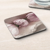 ピンクのコスモス3つ コースター (左側)