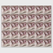 ピンクのコスモス3つ ラッピングペーパー (フラット)