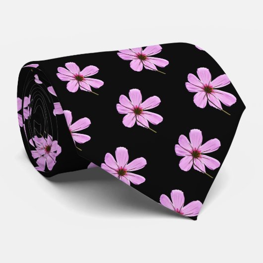 ピンクのコスモス ネクタイ (ロール)