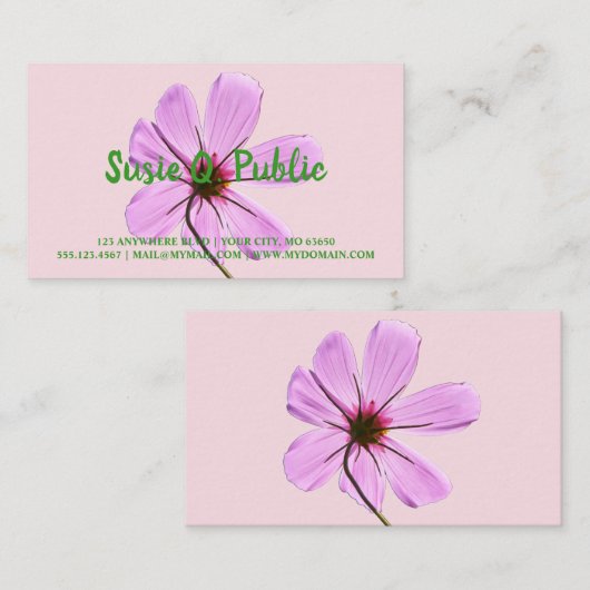 ピンクのコスモス 名刺 (正面/裏面)