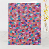 ピンクのコットンキャンディ カード (黄色い花)