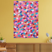 ピンクのコットンキャンディ キャンバスプリント (インサイチュ (リビング))