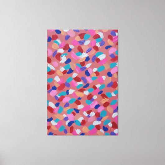 ピンクのコットンキャンディ キャンバスプリント (正面)