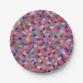 ピンクのコットンキャンディ ペーパープレート (正面)
