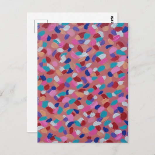 ピンクのコットンキャンディ ポストカード (正面/裏面)