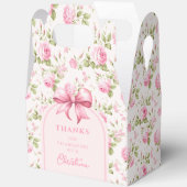 ピンクのコテージバラとボウコケット |ありがとうございます フェイバーボックス (見開き)