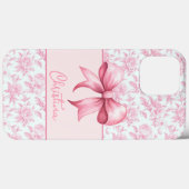 ピンクのコテージバラとボウコケット Case-Mate iPhoneケース (裏面 (横))