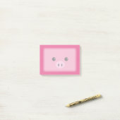 ピンクのコブタのかわいい動物の顔のデザイン ポストイット (デスク上)