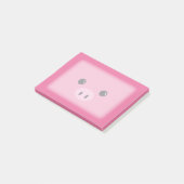 ピンクのコブタのかわいい動物の顔のデザイン ポストイット (アングル)
