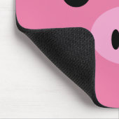 ピンクのコブタのかわいい動物の顔のデザイン マウスパッド (コーナー)