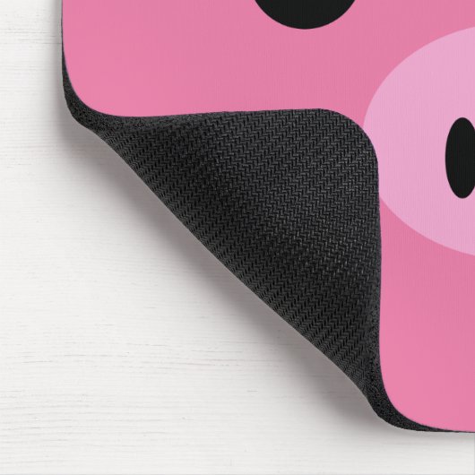 ピンクのコブタのかわいい動物の顔のデザイン マウスパッド (コーナー)