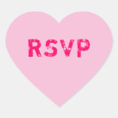 ピンクのコンバージョンハートRSVP ハートシール (正面)