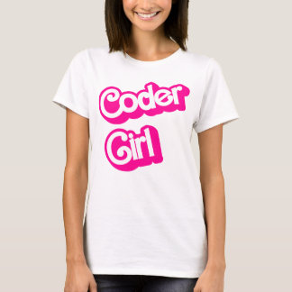 ピンクのコンピューター・ギーク プログラマー コーダー ガール Tシャツ