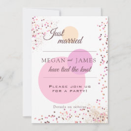 ピンクのコンフェッティ サークル 招待状