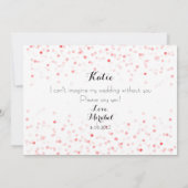 ピンクのコンフェッティ フラワーガールになってくれる? 招待状 (裏面)