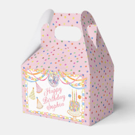 ピンクのコンフェティ誕生日パーティーデザート フェイバーボックス