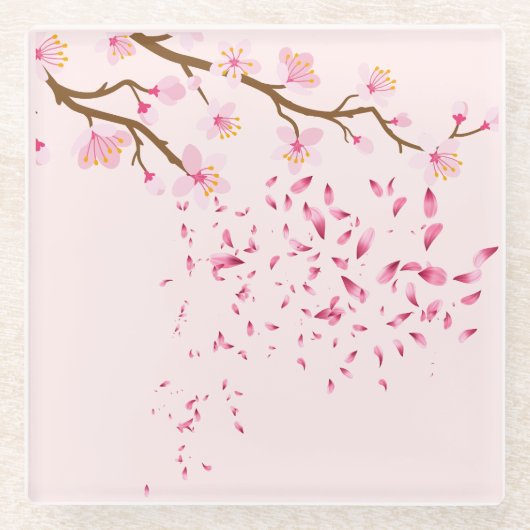 ピンクのコースター ガラスコースター (正面)