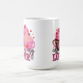 ピンクのコーヒーが大好き コーヒーマグカップ (中央)