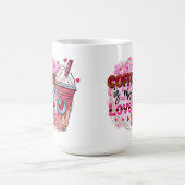 ピンクのコーヒーが大好き コーヒーマグカップ (中央)