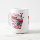 ピンクのコーヒーが大好き コーヒーマグカップ (正面左)