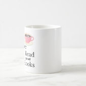 ピンクのコーヒーと本の恋人 コーヒーマグカップ (中央)