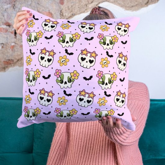 ピンクのゴシックガーリーハロウィーン クッション
