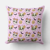 ピンクのゴシックガーリーハロウィーン クッション (正面)