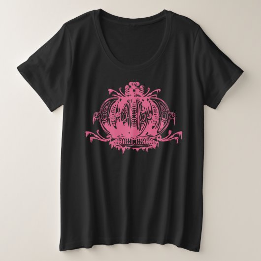 ピンクのゴシック様式のクラウン プラスサイズTシャツ (デザイン正面)