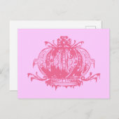 ピンクのゴシック様式のクラウン ポストカード (正面/裏面)