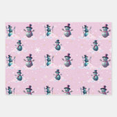 ピンクのゴシック様式のクリスマスラッピング紙 ラッピングペーパーシート (正面2)