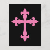 ピンクのゴシック様式の十字架 ポストカード (正面)